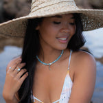 Half Moon Larimar necklace~ Sterling Silver 925 ~ Choker ~ Jewelry ~ Gift For Her ~ Minimalist~ Handmade~ Bead necklace