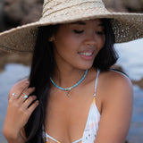 Half Moon Larimar necklace~ Sterling Silver 925 ~ Choker ~ Jewelry ~ Gift For Her ~ Minimalist~ Handmade~ Bead necklace