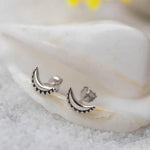 Half Moon Stud Earrings ~ Sterling Silver 925 ~ SME041 - Maresia Jewelry