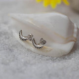 Half Moon Stud Earrings ~ Sterling Silver 925 ~ SME041 - Maresia Jewelry