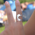 Hammered Wave Ring ~ Sterling Silver 925 ~  MR141 - Maresia Jewelry