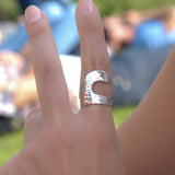 Hammered Wave Ring ~ Sterling Silver 925 ~  MR141 - Maresia Jewelry