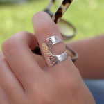 Hammered Wave Ring ~ Sterling Silver 925 ~  MR141 - Maresia Jewelry