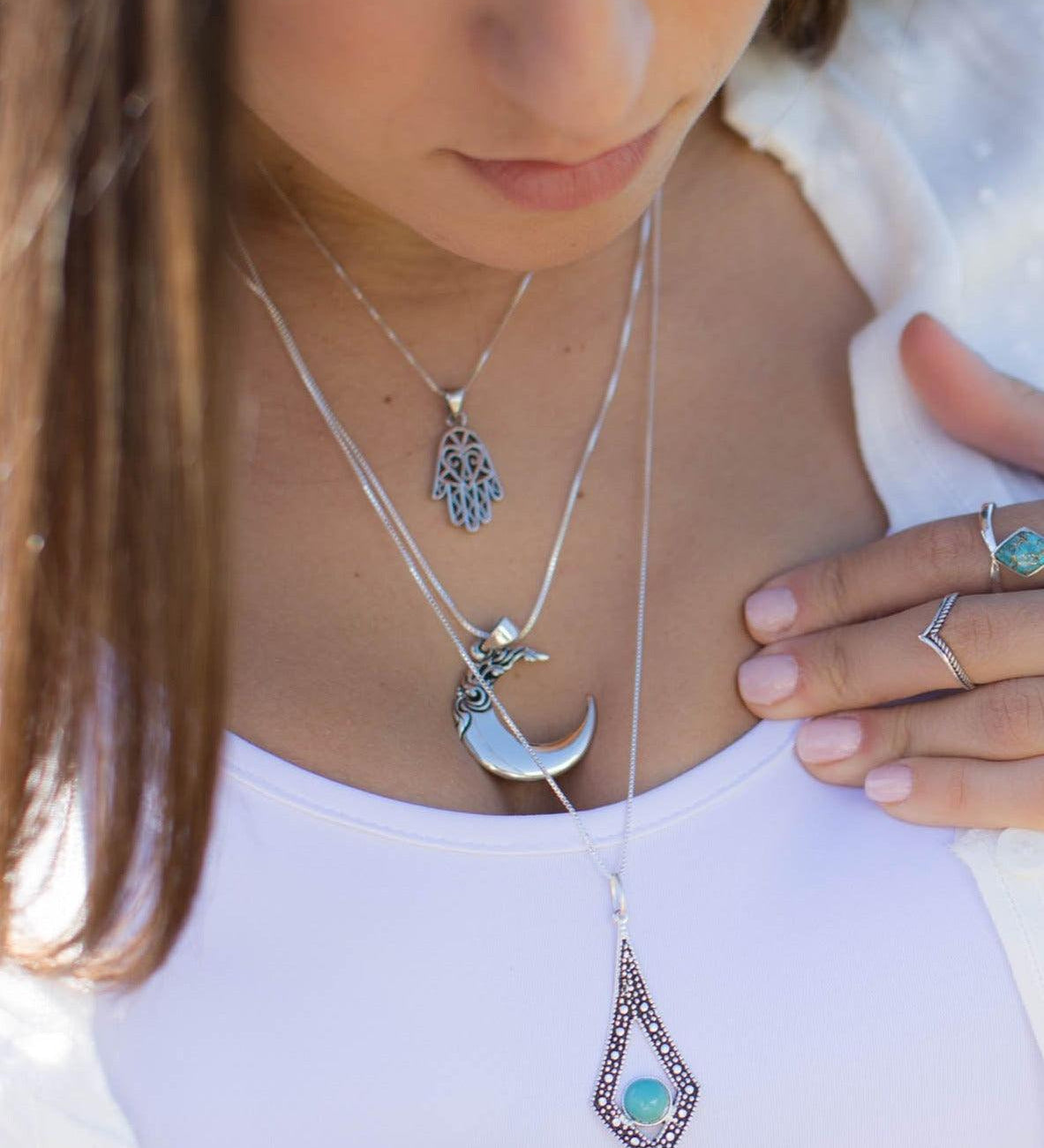 Hamsa Pendant ~ Sterling Silver ~ SMP054 - Maresia Jewelry