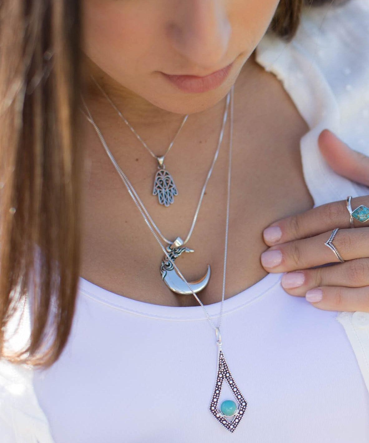 Hamsa Pendant ~ Sterling Silver ~ SMP054 - Maresia Jewelry