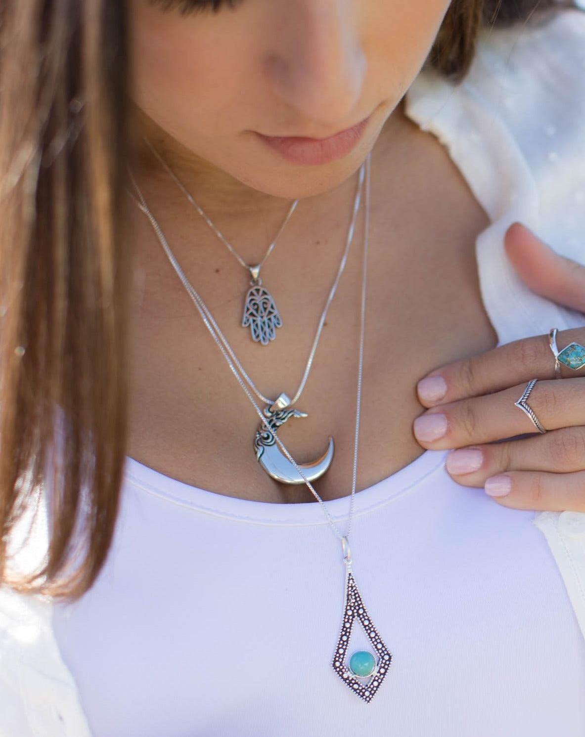 Hamsa Pendant ~ Sterling Silver ~ SMP054 - Maresia Jewelry