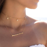 Hand Stamped Bar Necklace ~ Sterling Silver 925 & Gold Filled - Maresia Jewelry