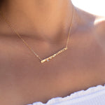 Hand Stamped Bar Necklace ~ Sterling Silver 925 & Gold Filled - Maresia Jewelry