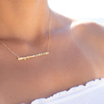 Hand Stamped Bar Necklace ~ Sterling Silver 925 & Gold Filled - Maresia Jewelry