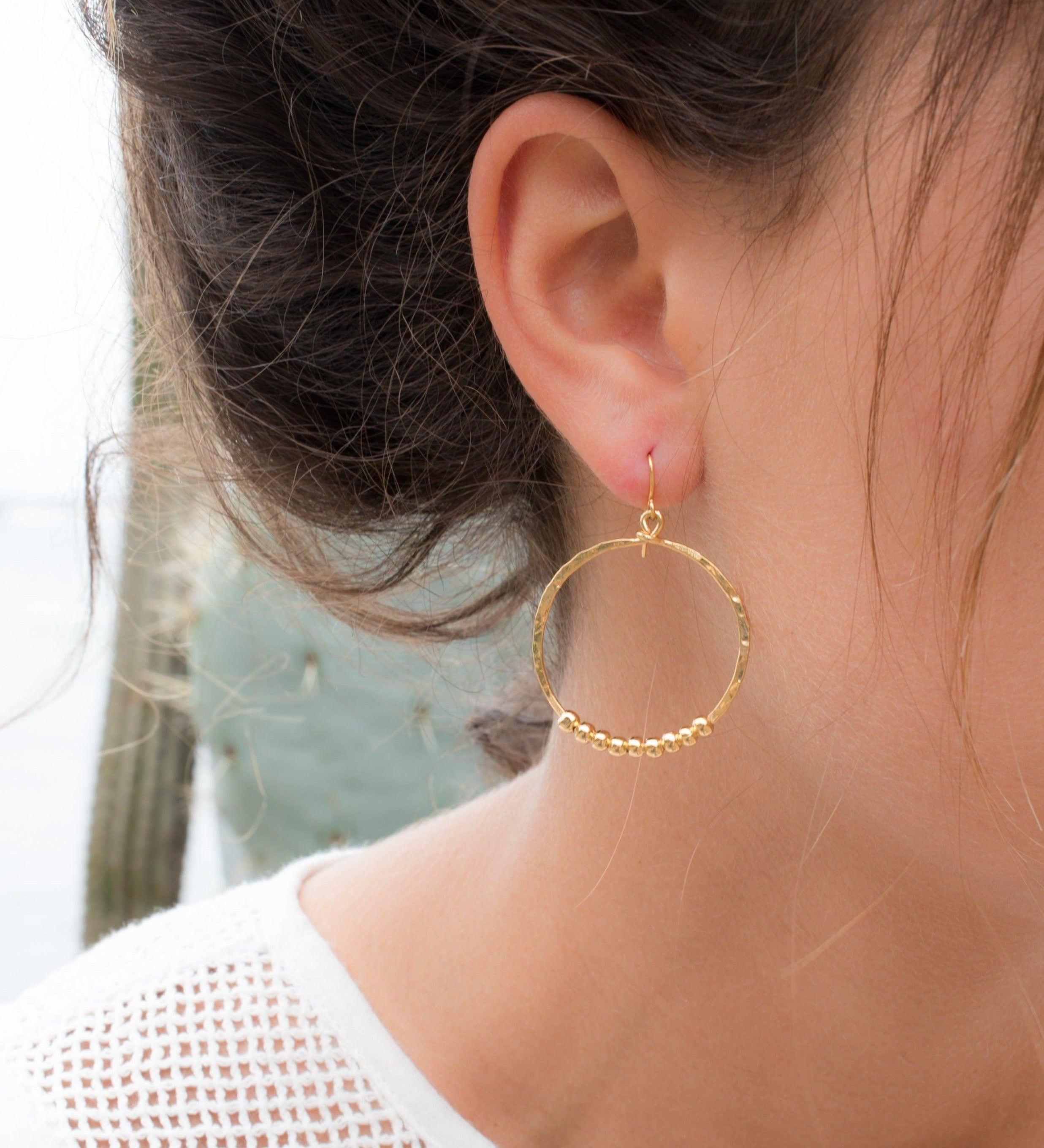Hannes Circle Earrings ~Gold Plated or Silver Plated ~ SME020 - Maresia Jewelry