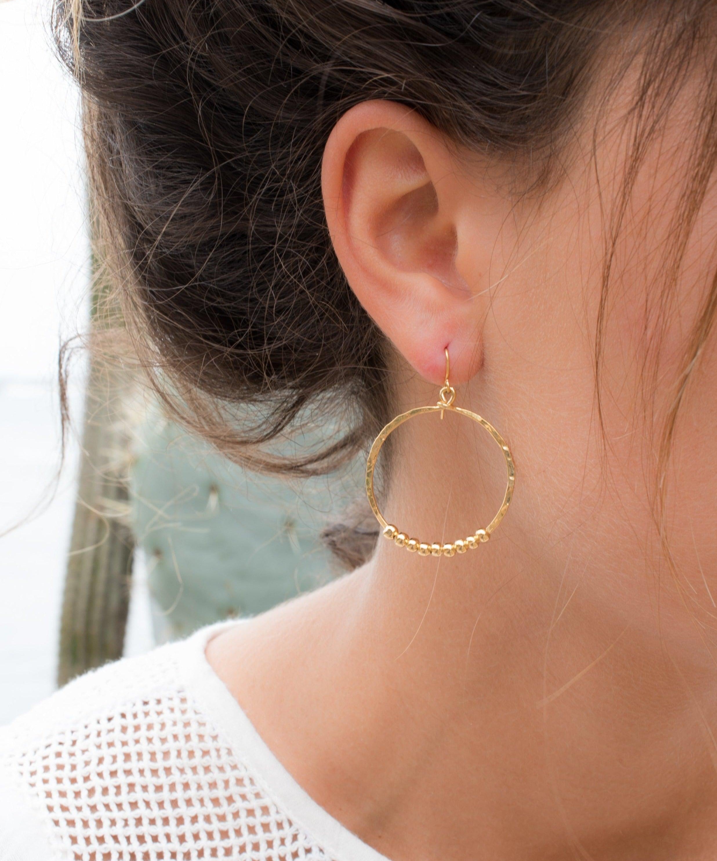 Hannes Circle Earrings ~Gold Plated or Silver Plated ~ SME020 - Maresia Jewelry