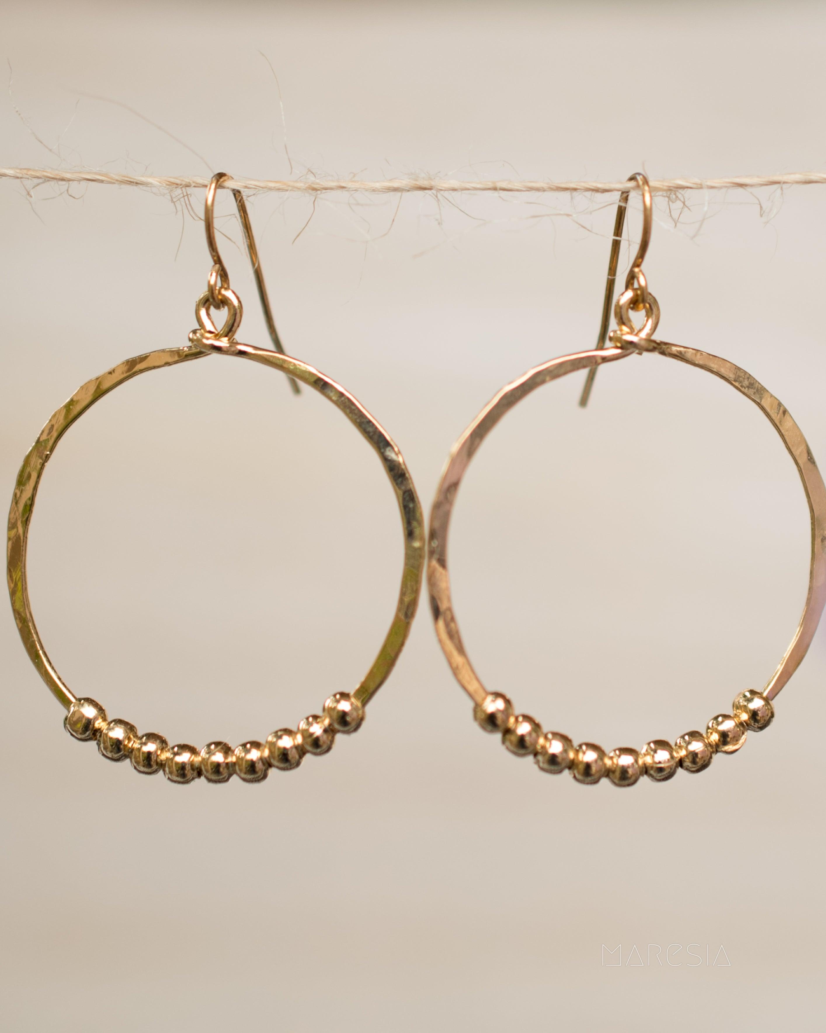 Hannes Circle Earrings ~Gold Plated or Silver Plated ~ SME020 - Maresia Jewelry