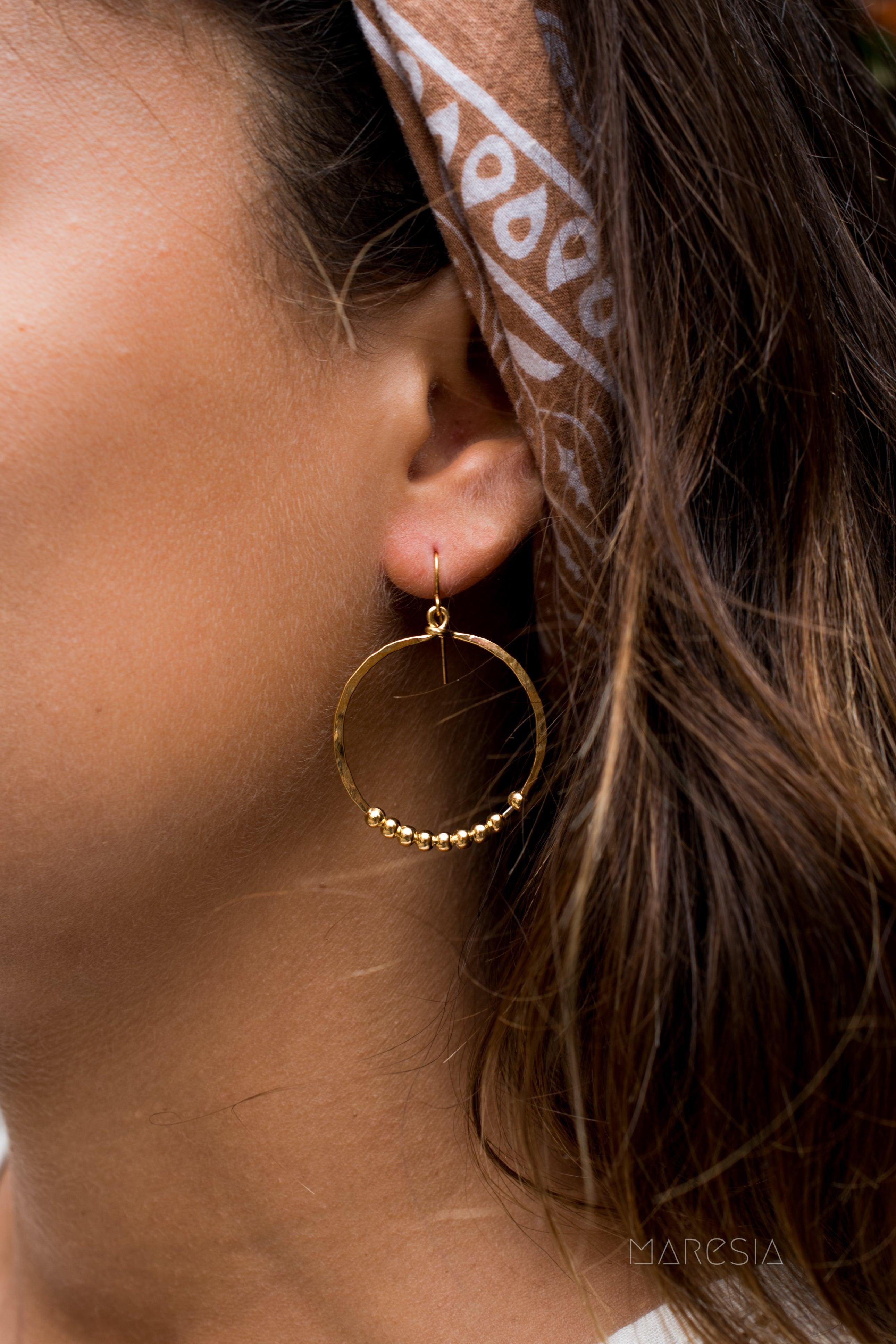 Hannes Circle Earrings ~Gold Plated or Silver Plated ~ SME020 - Maresia Jewelry
