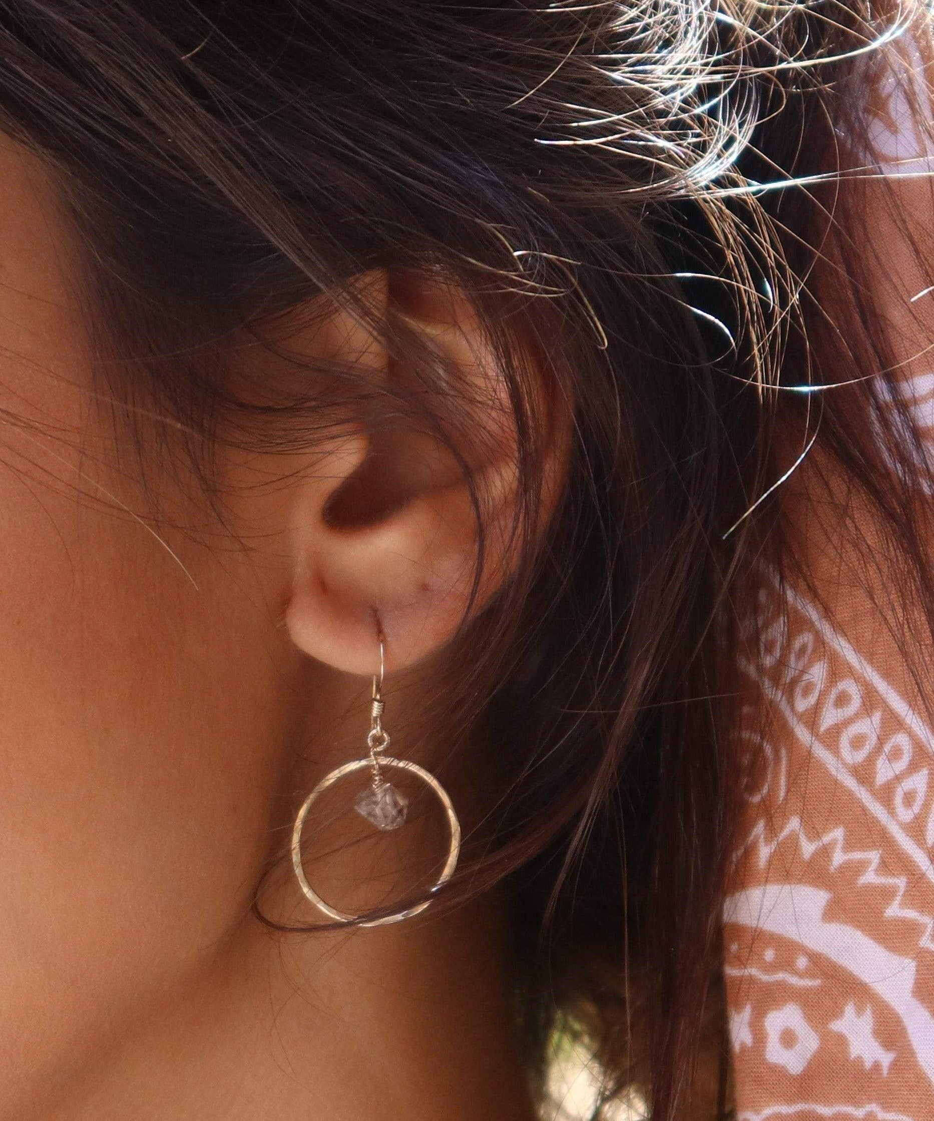 Herkimer diamond Earrings ~ 14k Gold Filled or Sterling Silver 925 - Maresia Jewelry