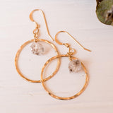 Herkimer diamond Earrings ~ 14k Gold Filled or Sterling Silver 925 - Maresia Jewelry