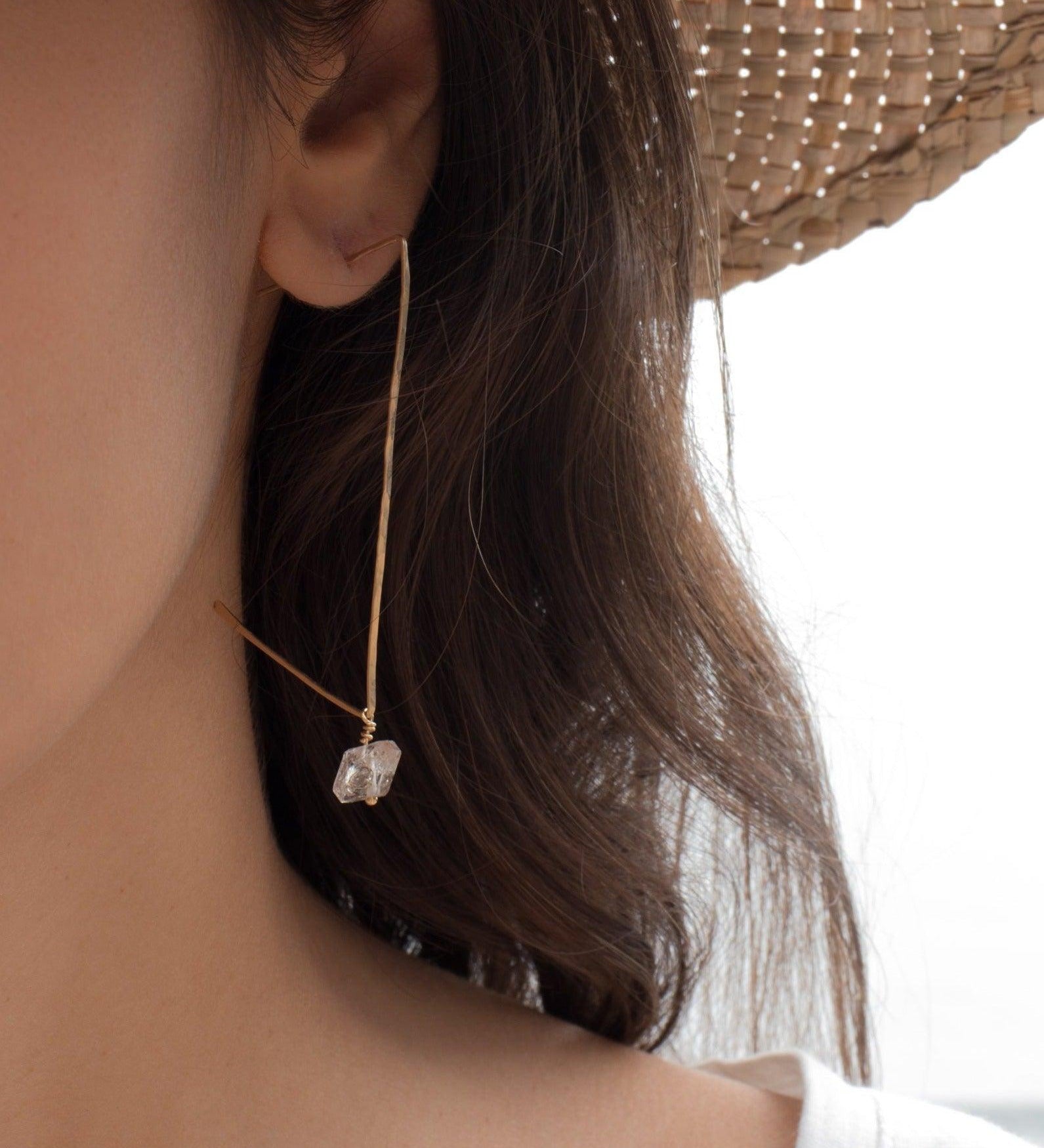 Herkimer Diamond Earrings ~ Gold Filled or Sterling Silver 925 ~ ME057 - Maresia Jewelry