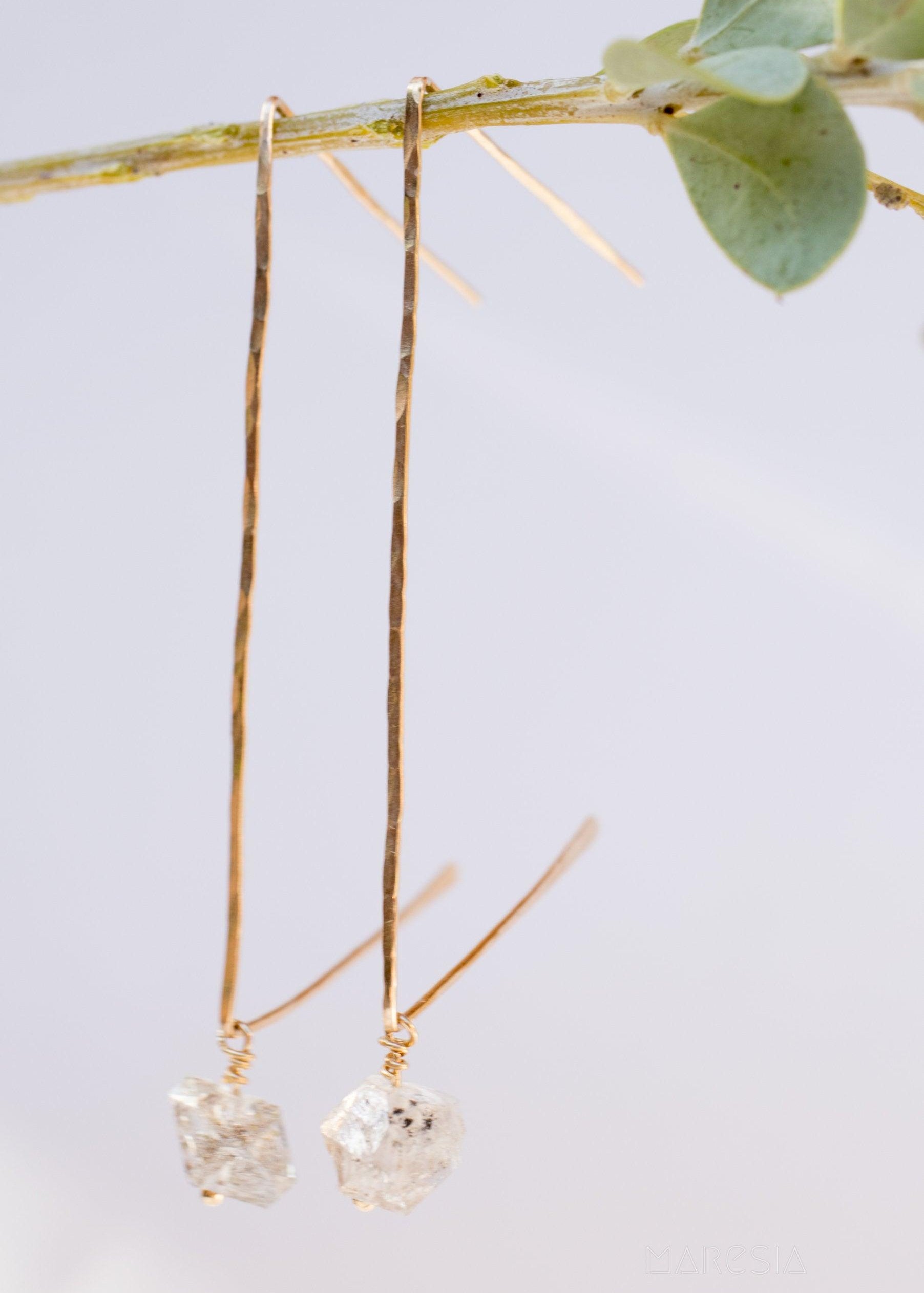 Herkimer Diamond Earrings ~ Gold Filled or Sterling Silver 925 ~ ME057 - Maresia Jewelry
