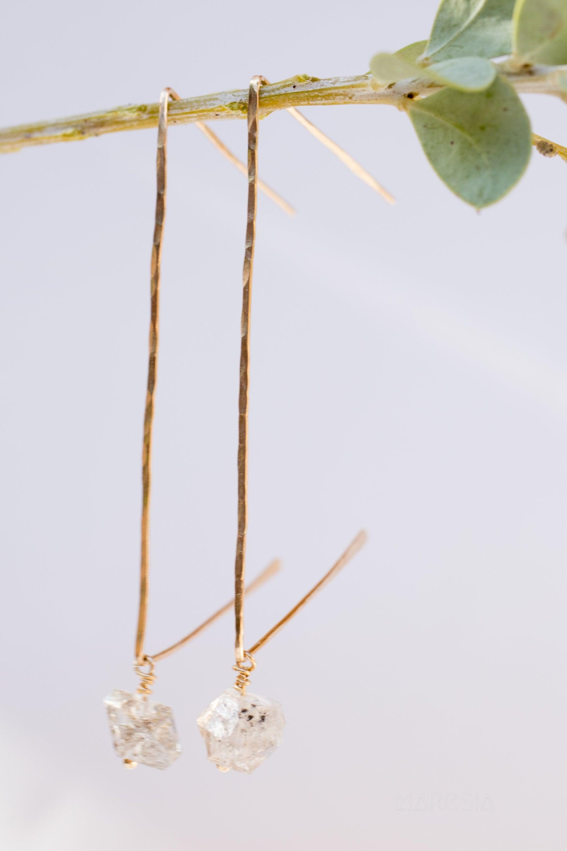 Herkimer Diamond Earrings ~ Gold Filled or Sterling Silver 925 ~ ME057 - Maresia Jewelry
