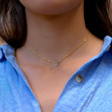 Herkimer Diamond necklace~ Gold Vermeil & Sterling Silver - Maresia Jewelry