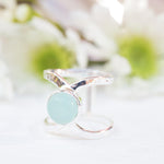 Aqua Chalcedony Double Band Ring ~Sterling Silver 925 ~ MR181 - Maresia Jewelry