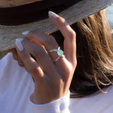 Aqua Chalcedony Double Band Ring ~Sterling Silver 925 ~ MR181 - Maresia Jewelry