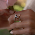 Garnet Double Band Ring ~ Sterling Silver 925 ~ MR006 - Maresia Jewelry