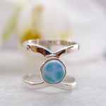 Larimar Double Band Ring ~ Sterling Silver 925 ~ MR007 - Maresia Jewelry