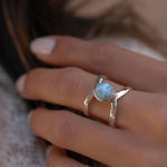 Larimar Double Band Ring ~ Sterling Silver 925 ~ MR007 - Maresia Jewelry