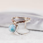 Larimar Double Band Ring ~ Sterling Silver 925 ~ MR007 - Maresia Jewelry