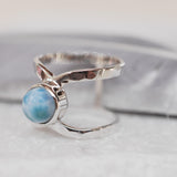 Larimar Double Band Ring ~ Sterling Silver 925 ~ MR007 - Maresia Jewelry