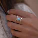 Larimar Double Band Ring ~ Sterling Silver 925 ~ MR007 - Maresia Jewelry