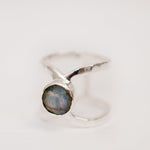 Rainbow Labradorite  Double Band Ring ~ Sterling Silver 925 ~  MR004 - Maresia Jewelry