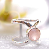 Rose Quartz Ring ~Sterling Silver 925 ~ MR005 - Maresia Jewelry