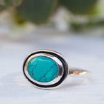 Howlite dyed Turquoise  Ring ~ Sterling Silver 925 ~ Handmade Everyday ~ Solitaire ~ Hippie ~ Bohemian ~December Birthstone  ~ MR180