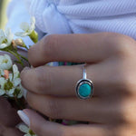 Howlite dyed Turquoise  Ring ~ Sterling Silver 925 ~ Handmade Everyday ~ Solitaire ~ Hippie ~ Bohemian ~December Birthstone  ~ MR180