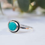 Howlite dyed Turquoise  Ring ~ Sterling Silver 925 ~ Handmade Everyday ~ Solitaire ~ Hippie ~ Bohemian ~December Birthstone  ~ MR180