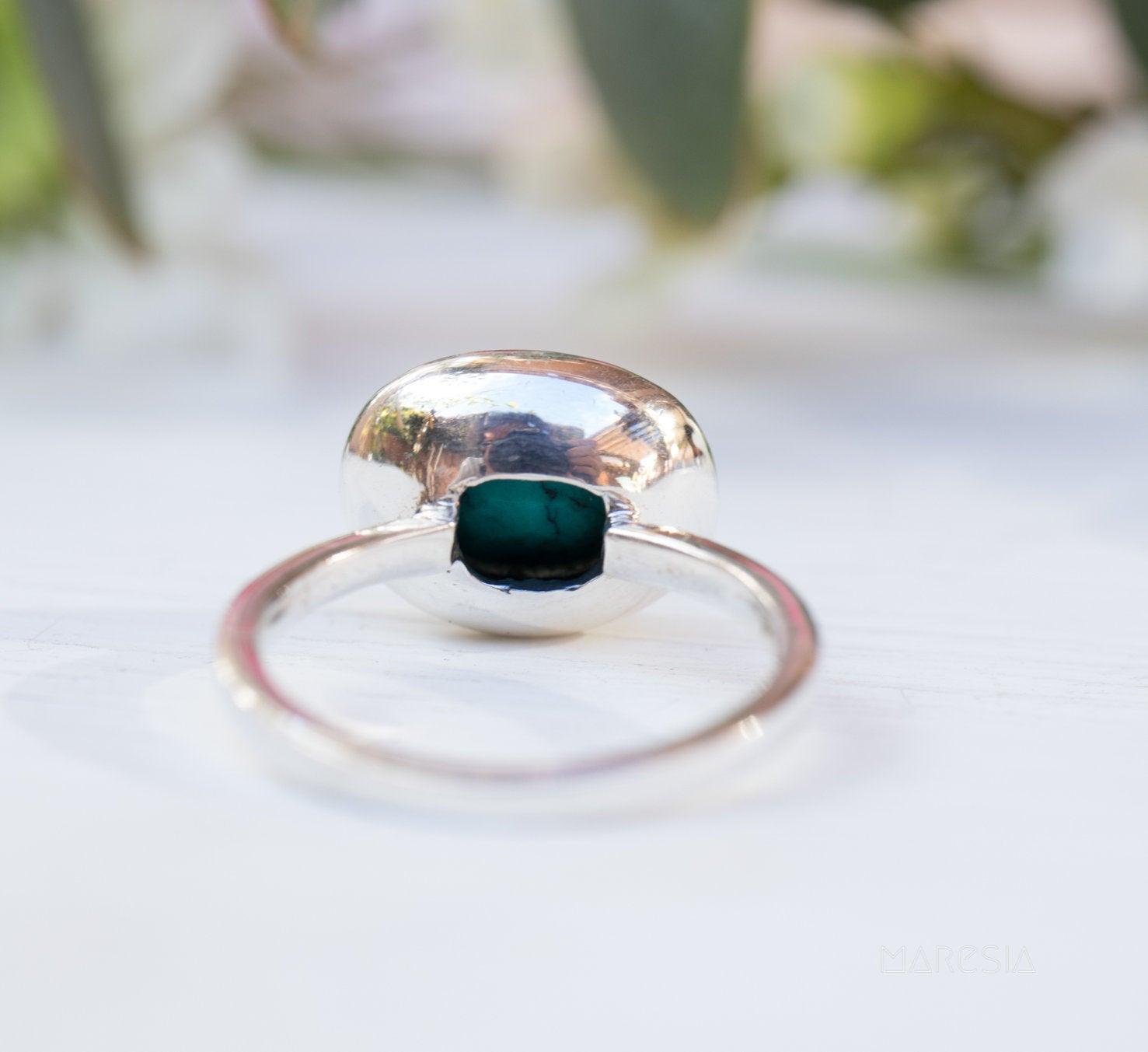 Howlite dyed Turquoise  Ring ~ Sterling Silver 925 ~ Handmade Everyday ~ Solitaire ~ Hippie ~ Bohemian ~December Birthstone  ~ MR180