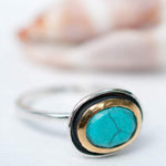 Howlite dyed Turquoise Ring ~ Sterling Silver 925 ~ MR041 - Maresia Jewelry