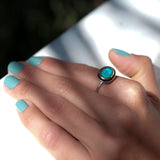 Howlite dyed Turquoise Ring ~ Sterling Silver 925 ~ MR041 - Maresia Jewelry