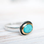 Howlite dyed Turquoise Ring ~ Sterling Silver 925 ~ MR041 - Maresia Jewelry