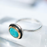 Howlite dyed Turquoise Ring ~ Sterling Silver 925 ~ MR041 - Maresia Jewelry