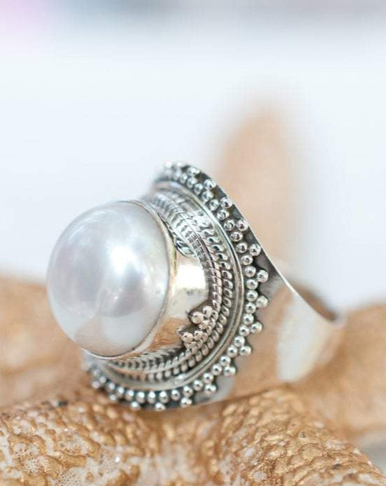 Mother of Pearl Ring ~Sterling Silver 925~ SMR - Maresia Jewelry