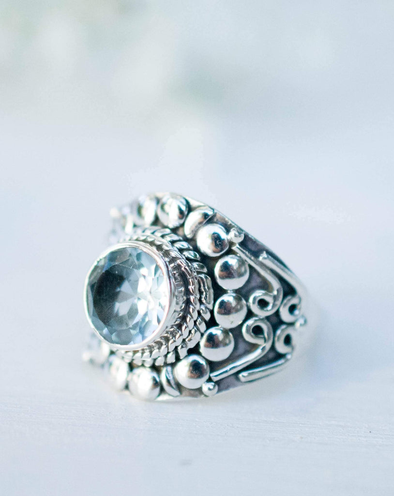 Blue Topaz Ring ~ Sterling Silver 925 ~MR096A - Maresia Jewelry