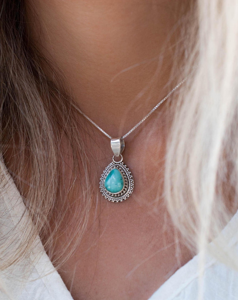 Turquoise Pendant ~ Sterling Silver 925 - Maresia Jewelry
