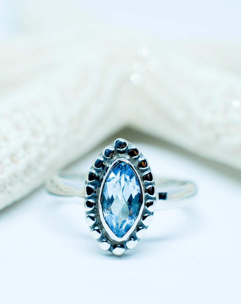 Blue Topaz Ring ~ Sterling Silver 925 ~MR093 - Maresia Jewelry