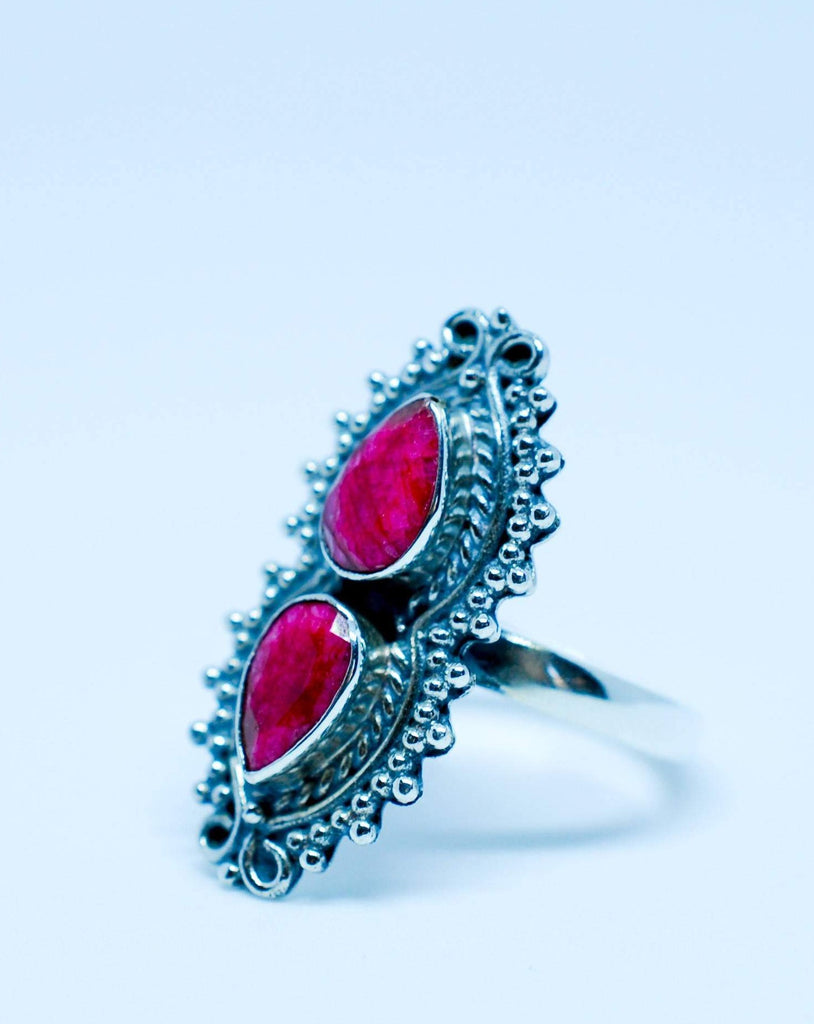 Ruby Ring ~ Sterling Silver 925 ~ MR040 - Maresia Jewelry