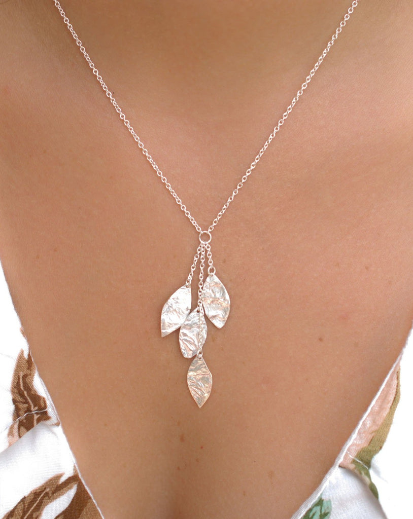 Leaf Y Necklace ~ Sterling Silver 925 ~ MN004 - Maresia Jewelry