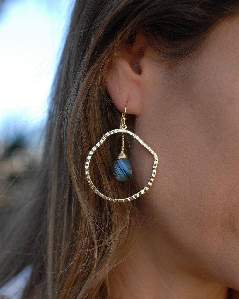 Labradorite Earrings~18k Gold Plated ~ME014 - Maresia Jewelry