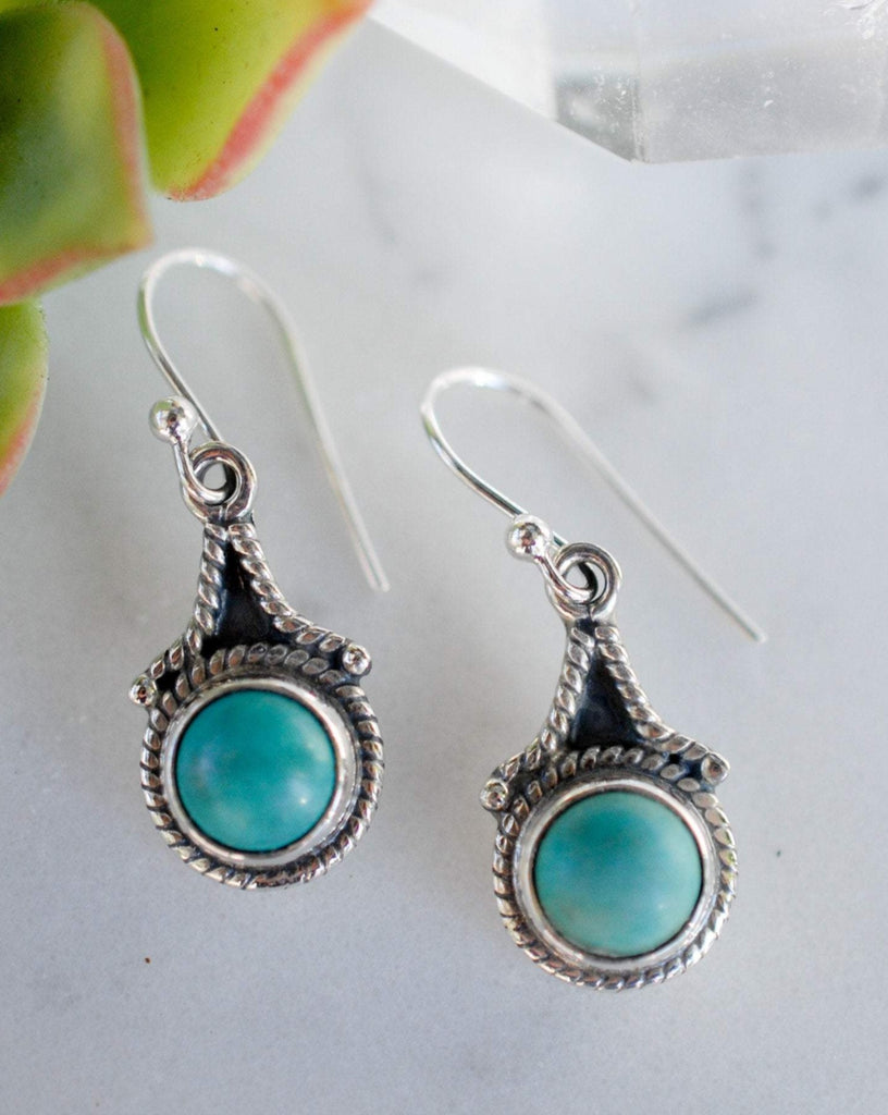 Turquoise Earrings ~ Sterling Silver 925 - Maresia Jewelry