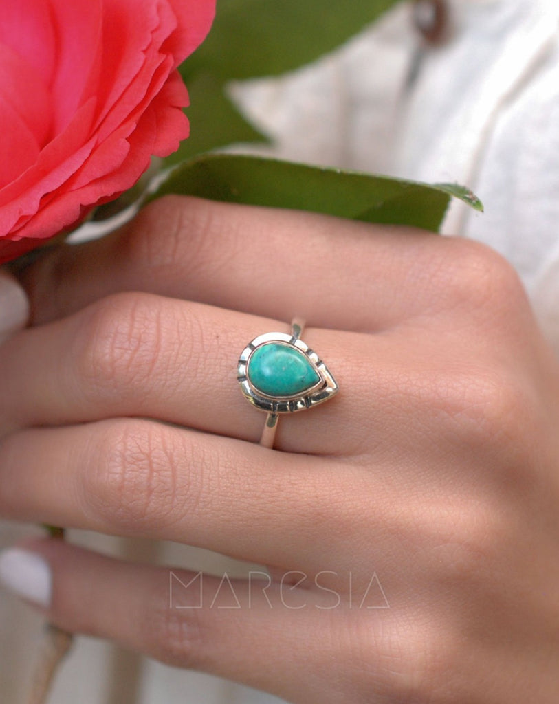 Turquoise Ring ~ Sterling Silver 925 ~MR008 - Maresia Jewelry